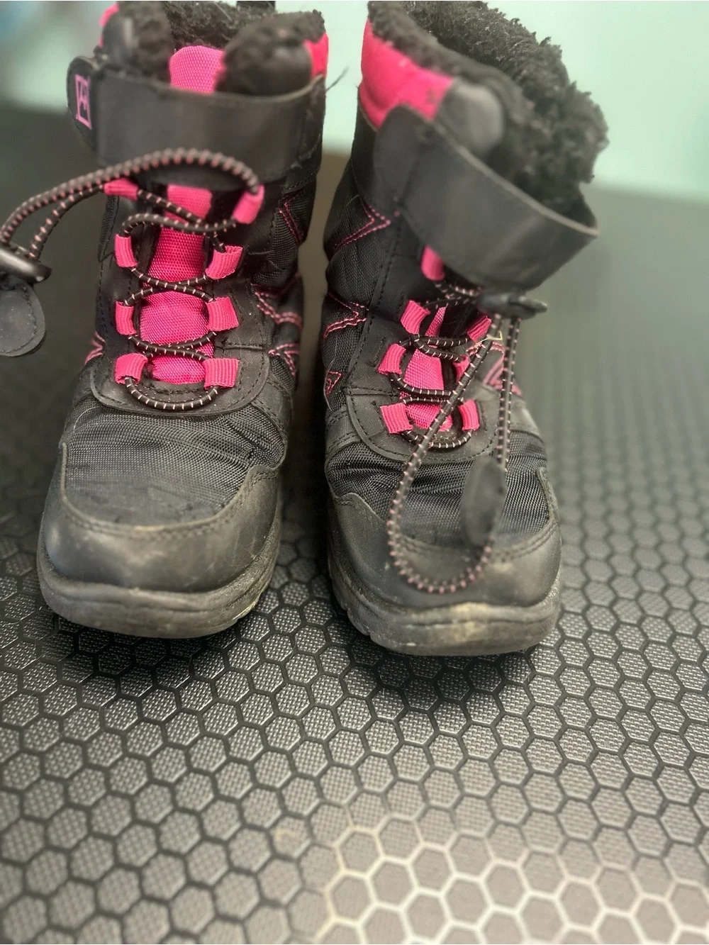 Avalanche Kids Black and Pink Waterproof Snow Boots